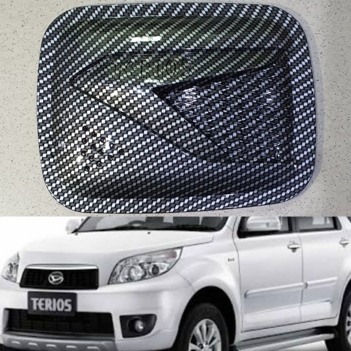 cover tutup tangki bensin daihatsu Terios 2007 sampai 2017 carbon CROME chrome hitam putih 2008 2009 2010 2011 2012 2013 2014 2015 2016