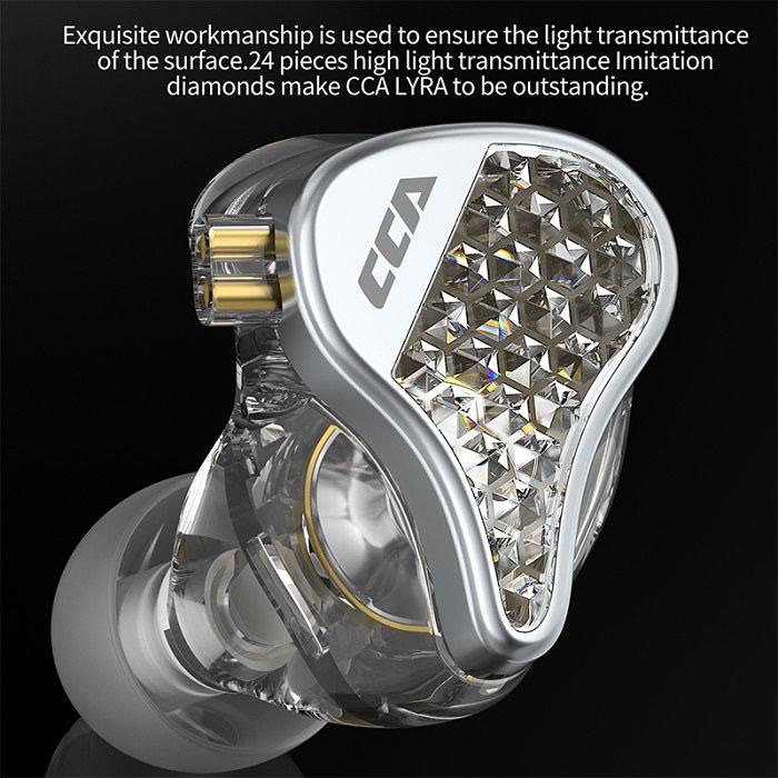 CCA Lyra IEM Earphone Metal - with Mic Dynamic Driver 10mm - Garansi Resmi 1 Tahun Free Bag