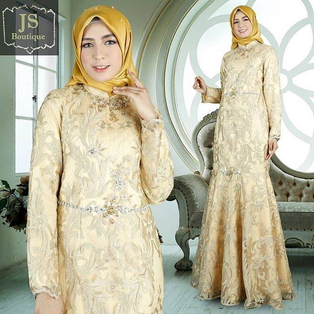 READY DRESS PESTA ORIGINAL BY JS COLLECTION / GAUN DUYUNG MERMAID / GAMIS KONDANGAN MEWAH