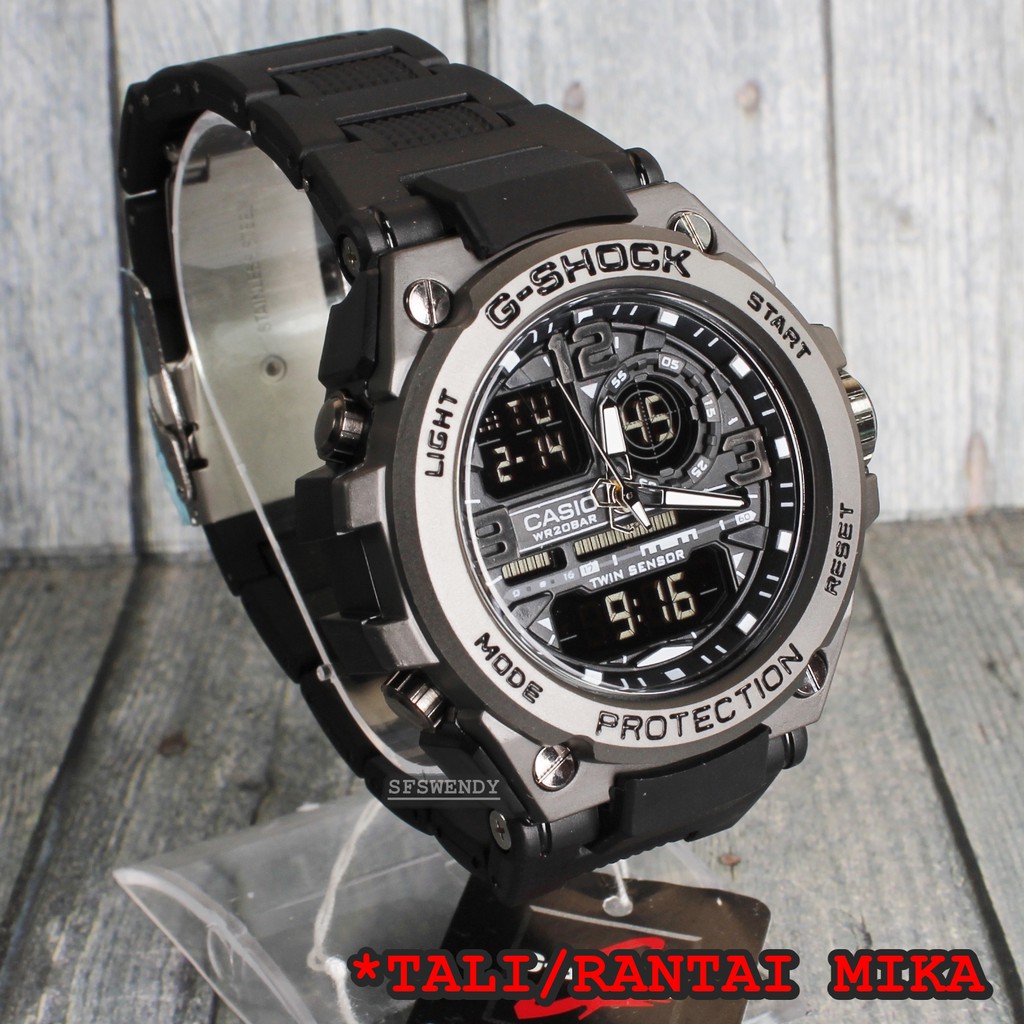 PROMO MURAH !!!Rantai Mika MRG-G2000 Black Hitam Jam tangan pria digital sporty