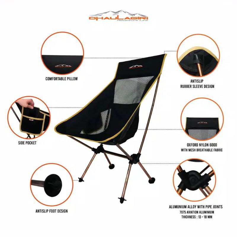 Folding chair atau kursi lipat fc 802 Dhaulagiri
