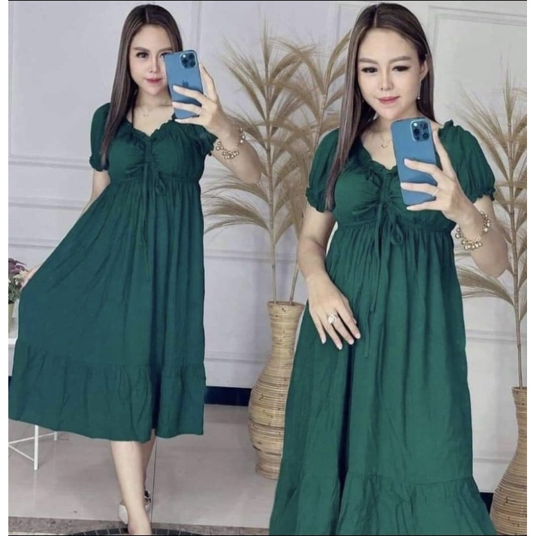 DASTER ELSA ANDIN / DASTER KEKINIAN / DASTER ELSA / DASTER ANDIN / DASTER SERUT DADA MODEL TERBARU-Hijau botol