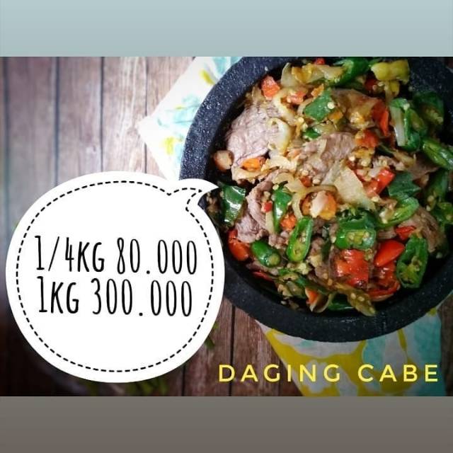 

Daging cabe / sambal daging sapi 250 gr sebelum bahan diolah, jabodetabek only.