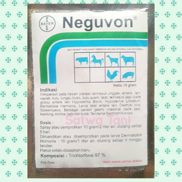 NEGUVON  10 GR (OBAT KUTU,  TUNGAU,  CAPLAK,  SEMUT DAN LALAT)