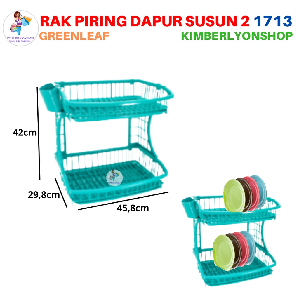 Rak Piring Plastik Ruby Susun 2 1713 Green Leaf