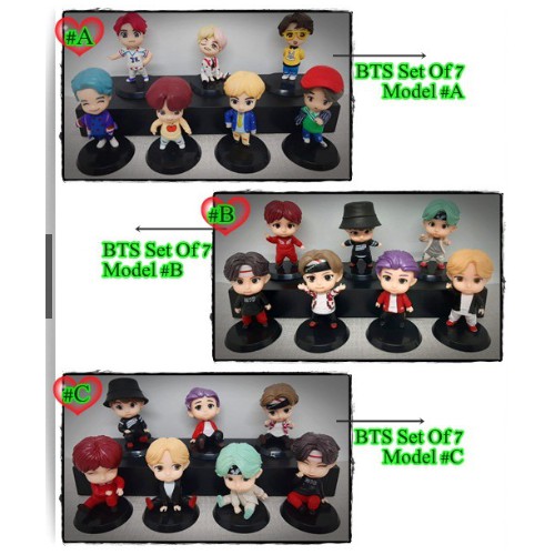 SET OF 7 MINI FIGURE BTS TINY TAN