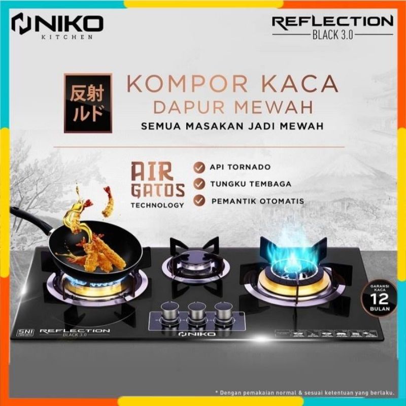 Kompor Tanam Niko Reflection Black 3.0