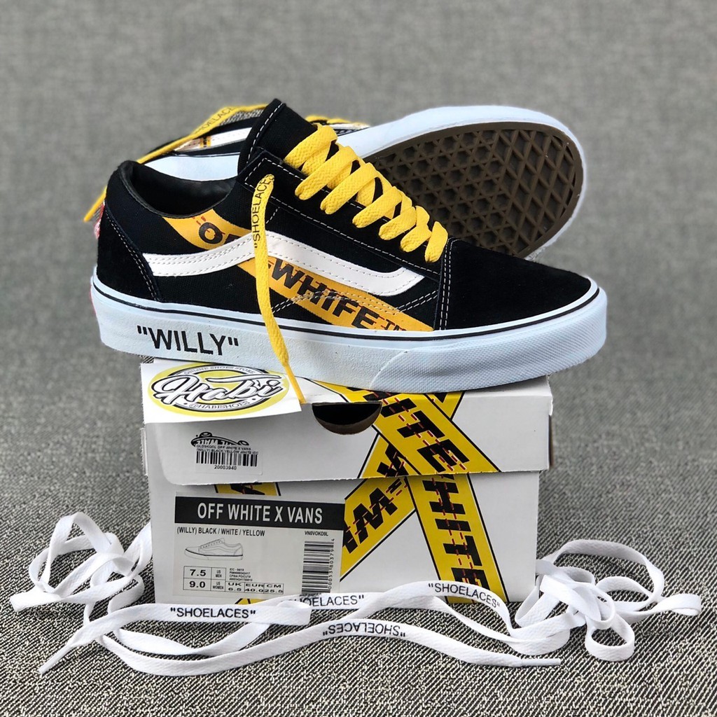 OFF WHITE x Vans Oldskool Willy Black White Yellow PREMIUM WAFFLE ICC BNIB