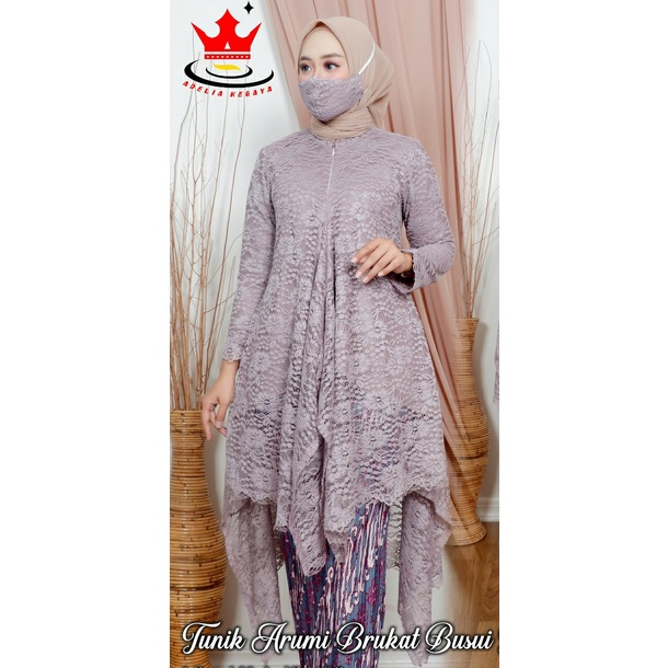 ATASAN Kebaya tunik ARUMI kebaya brukat gliter/kebaya busui/ATASAN kebaya wisuda/atasankebaya azalea