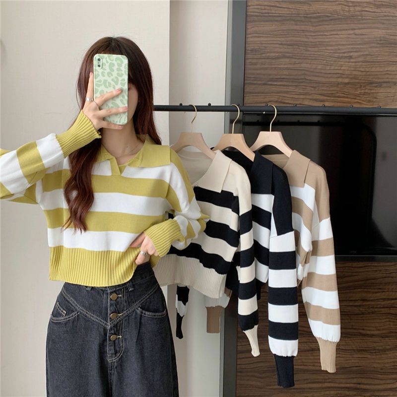 Orin Polo Stripes Knit Crop Import TM (29012)