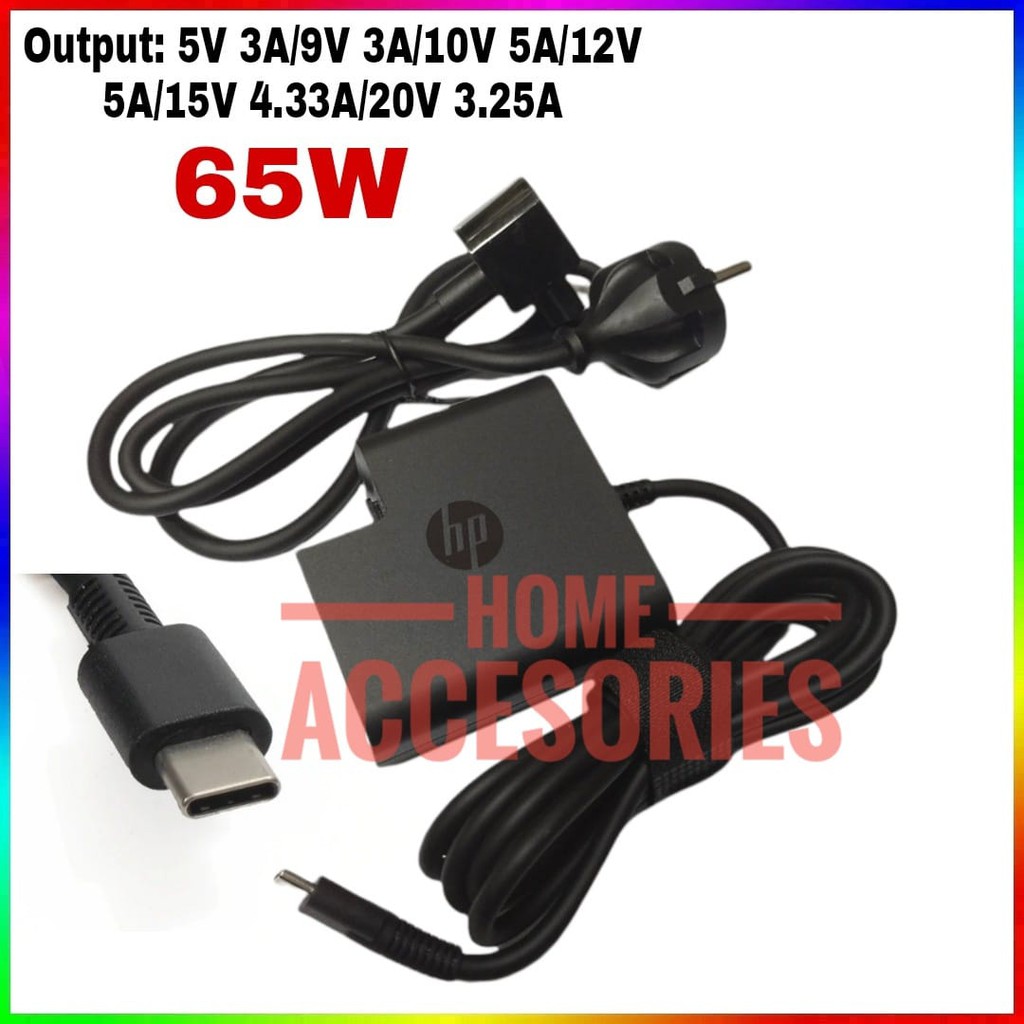 Charger Adaptor USB C 65W HP Pro X2 612 G2 Elitebook X2 x360 1030