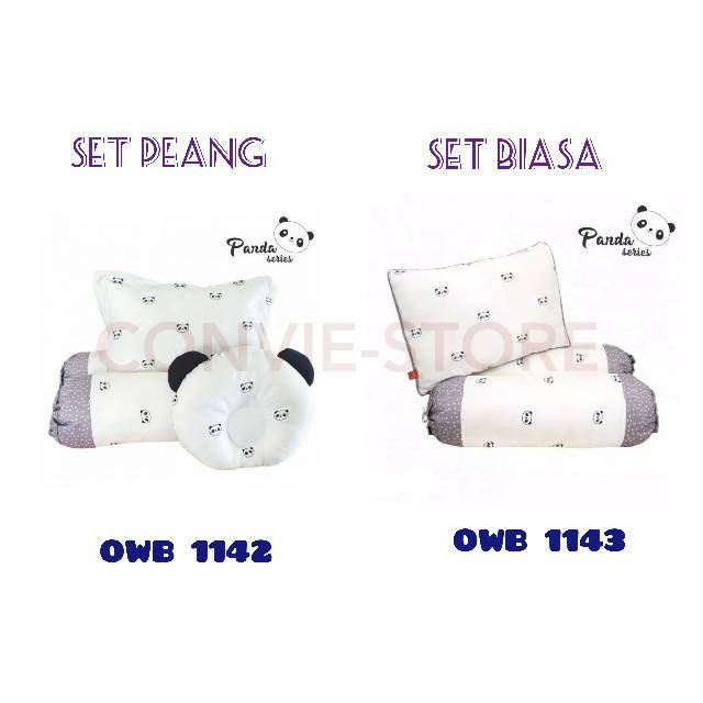 Omiland Bantal Guling Bayi Set / Set Peang Panda Series Bahan Halus Tidak Berbulu - OWB 1142 1143