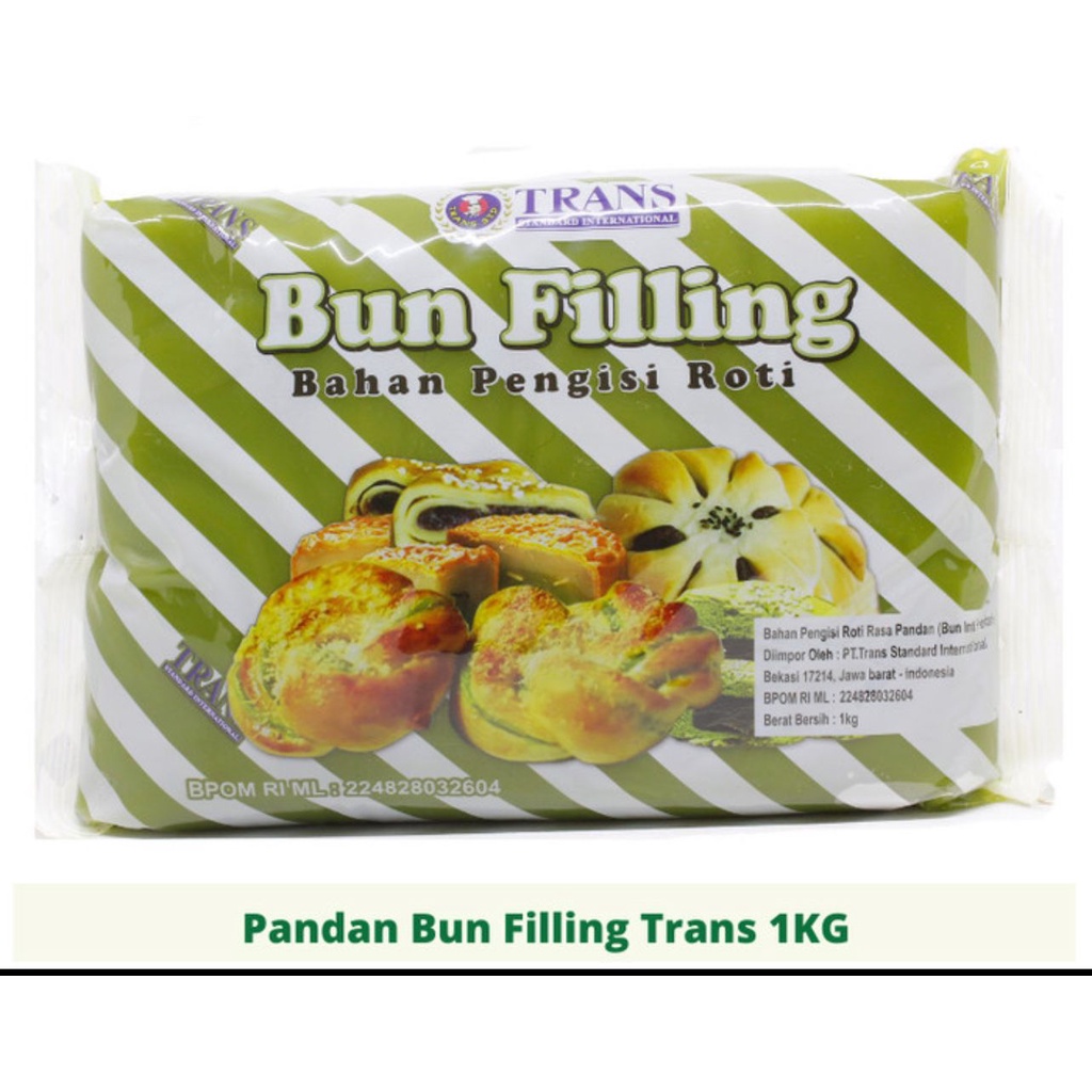 Trans Bun Filling Pandan Isian 1kg - Isian Roti Rasa Pandan