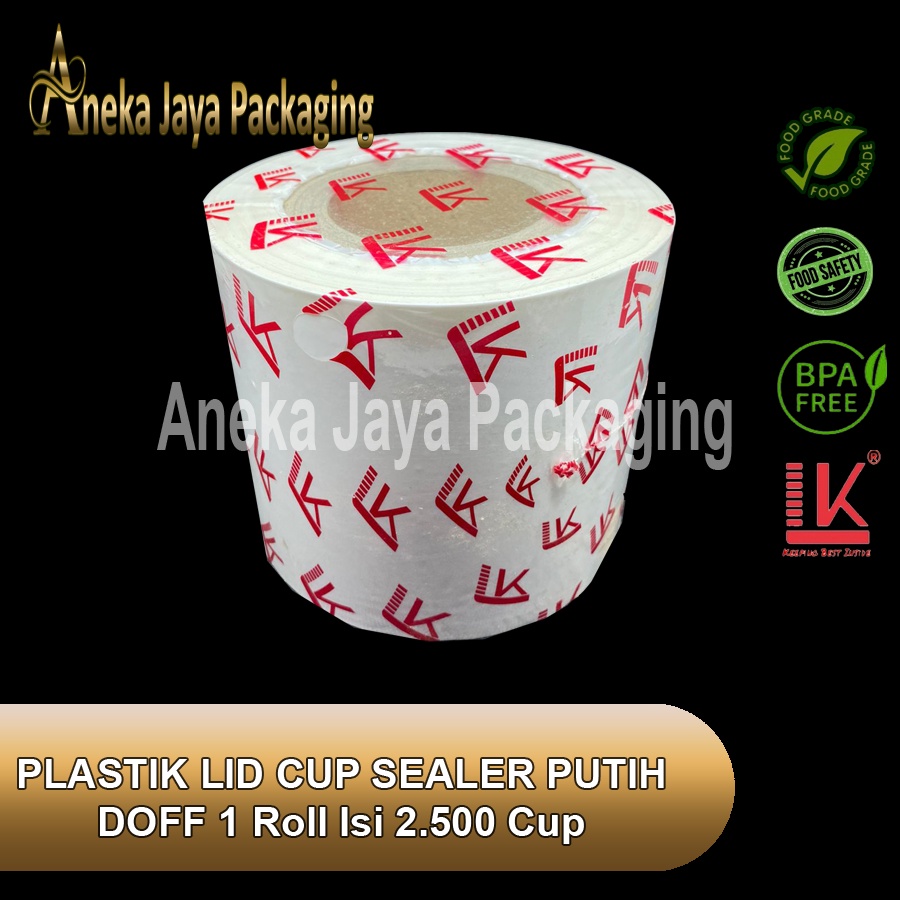 PLASTIK LID CUP SEALER 2500cup PUTIH DOFF KAIDO MEDAN GROSIR LK
