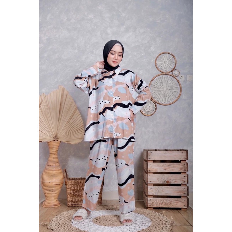 Piyama Wanita Piyama Rayon Piyama One Set Piyama Murah Piyama Tidur Piyama Daily Piyama Hijab