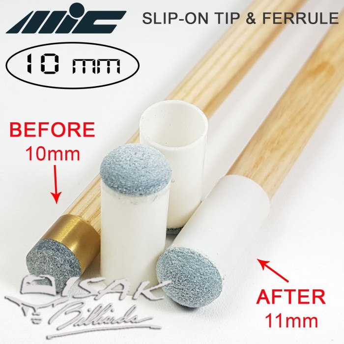 2012Asa Mic Slip On Tip & Ferrule - 10 Mm Stik Biliar Billiard Cue Stick Tips Sas6A041