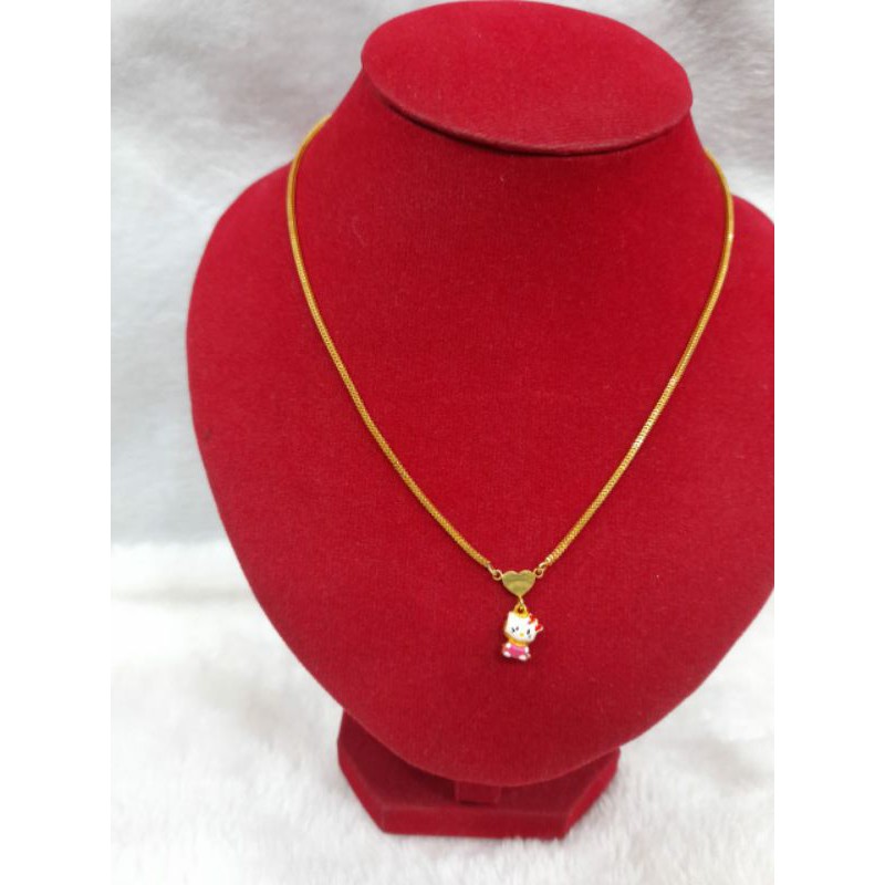 KL313JM110JM kalung emas milano liontin hell0 kitty love emas kuning asli berat 2.600 kadar 70%