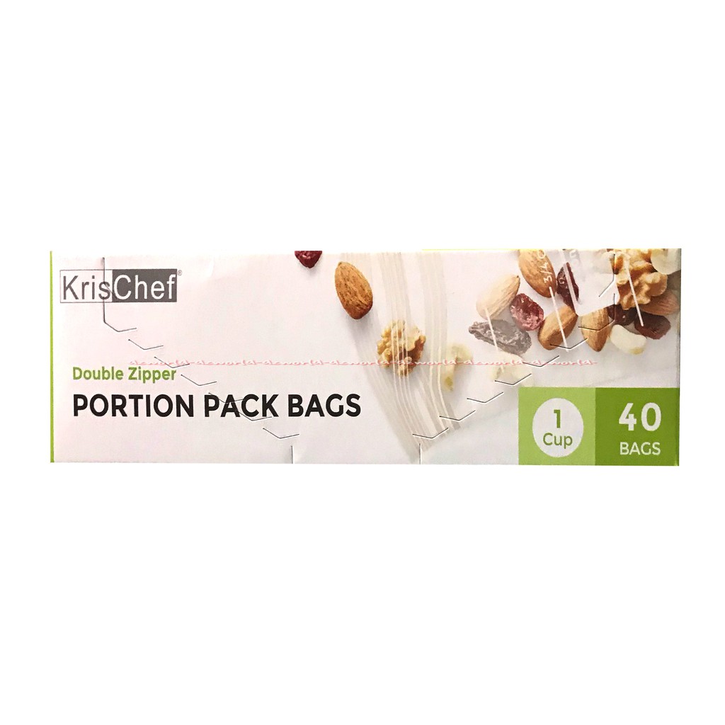 Krischef Portion Pack Bags Plastik Vakum Makanan Kunci Zipper 40bag