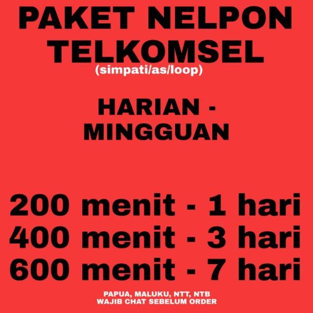 Paket Nelpon Telkomsel Harian Mingguan Nelfon SIMPATI AS LOOP
