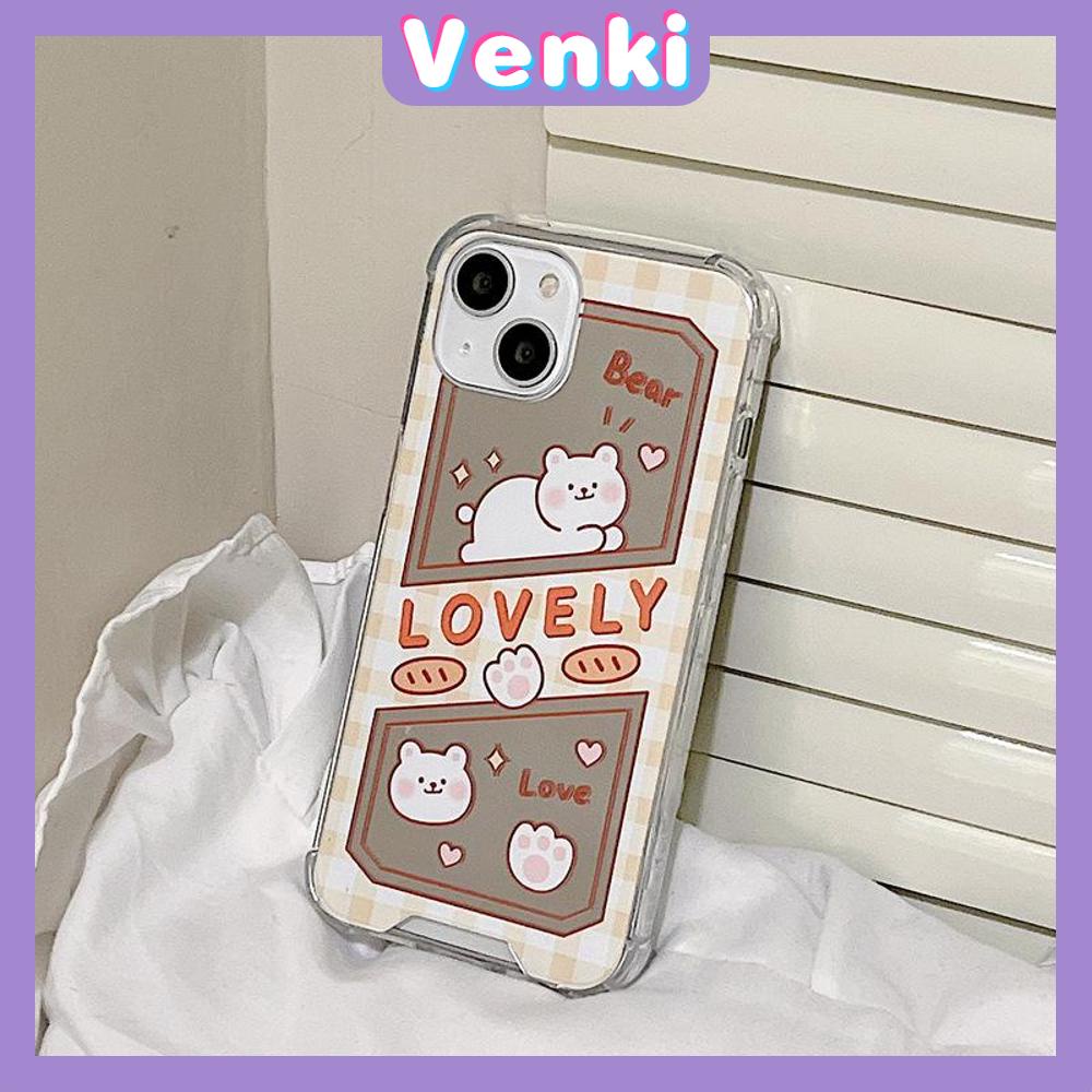 iPhone Case Acrylic Luxury Makeup Mirror Airbag Shockproof Protection Camera Cartoon Bear Cute Compatible For iPhone 11 iPhone 13 Pro Max iPhone 12 Pro Max iPhone 7Plus iPhone xr