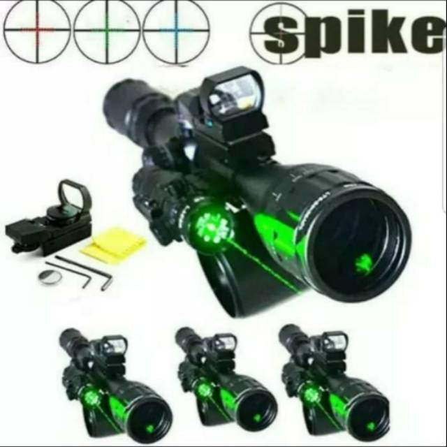 Hunting Scope Spike 3-12x40 With Green Laser Holographic Scope 4Reticle