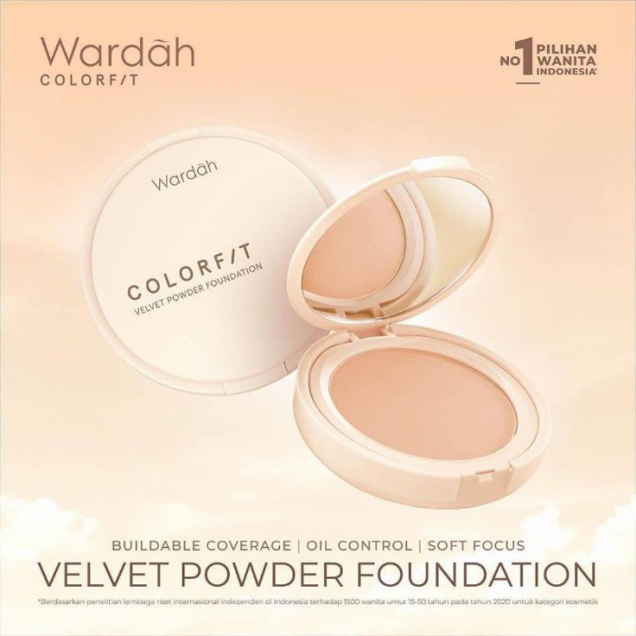 Wardah Colorfit Velvet Powder Foundation SPF 20 PA +++ 11gr