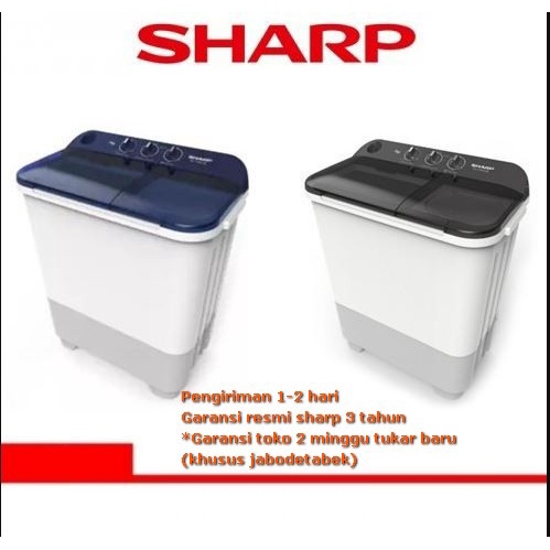 MESIN CUCI SHARP ES-T65NT 2 TABUNG 6 KG 320 WATT