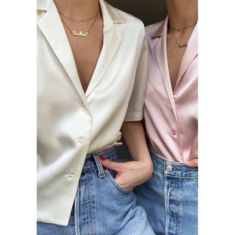 Nausha Silk Shirt / Atasan Satin / Baju Satin / Satin Shirt