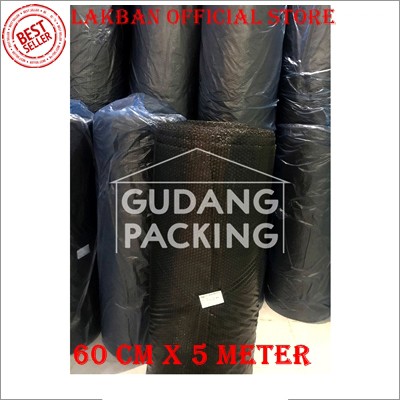 BUBBLE WRAP 60cm x 5mtr Black - Hitam - LOS - PROMO !!