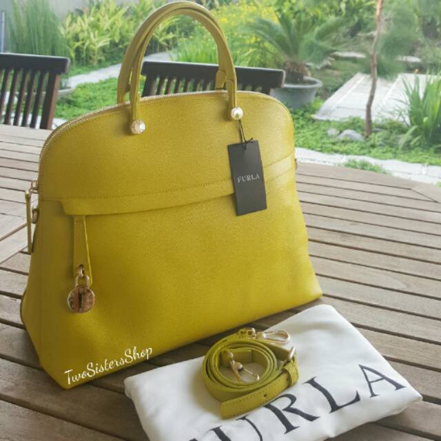 Authentic New Furla Piper Dome Medium - Yellow Jade