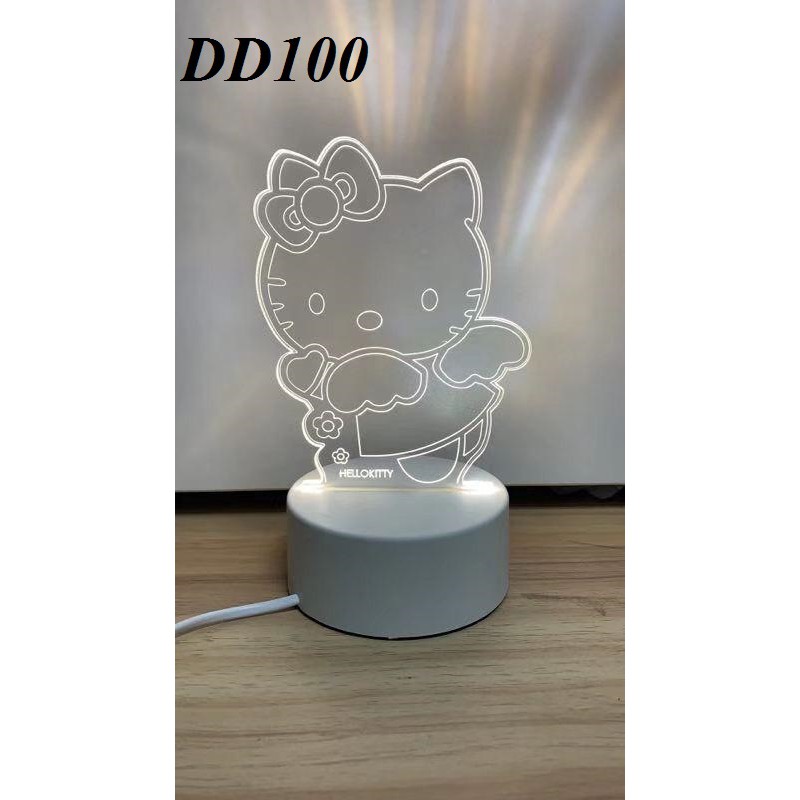 Lampu Tidur DD 100 Lampu Hias 3D Transparan Akrilik 3 Warna Tema Kartun DD 100