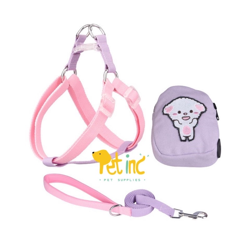 Jellybon korea poo bag harness set with leash