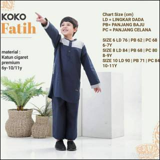  Baju  Koko Anak Lengan Panjang  Setelan Koko Fatih Junior 