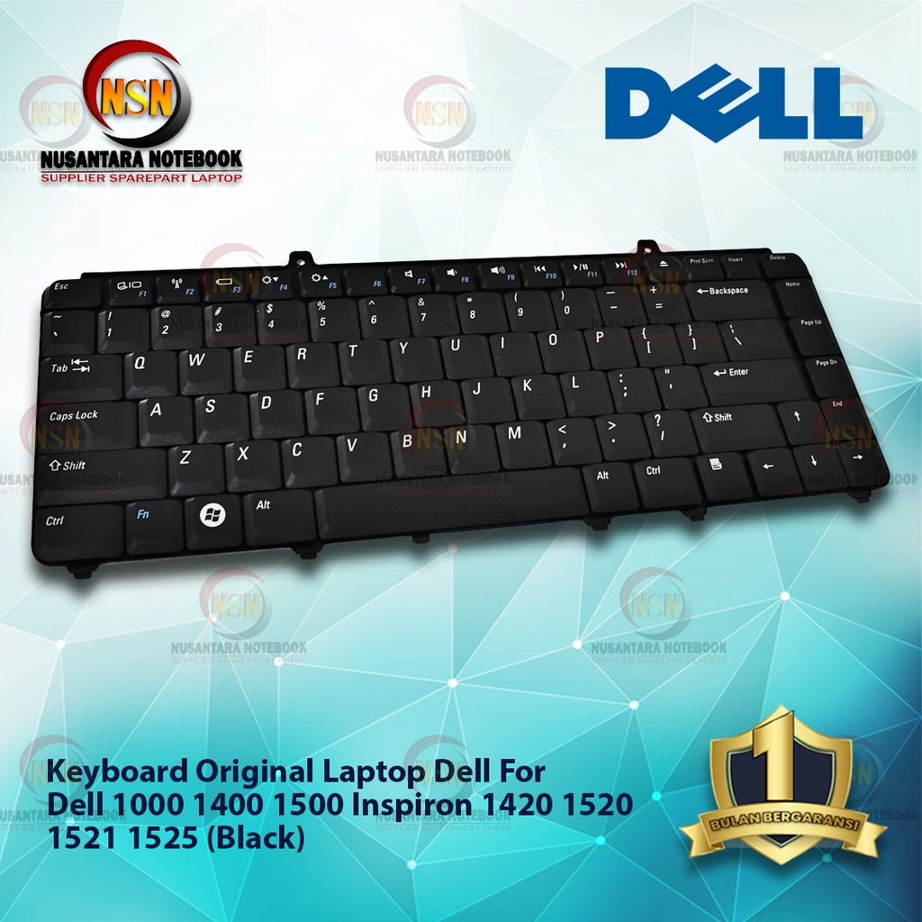 Keyboard Original Laptop Dell Vostro 1000 1400 1500 Inspiron 1420 1520 1521 1525 Keyboard - Black