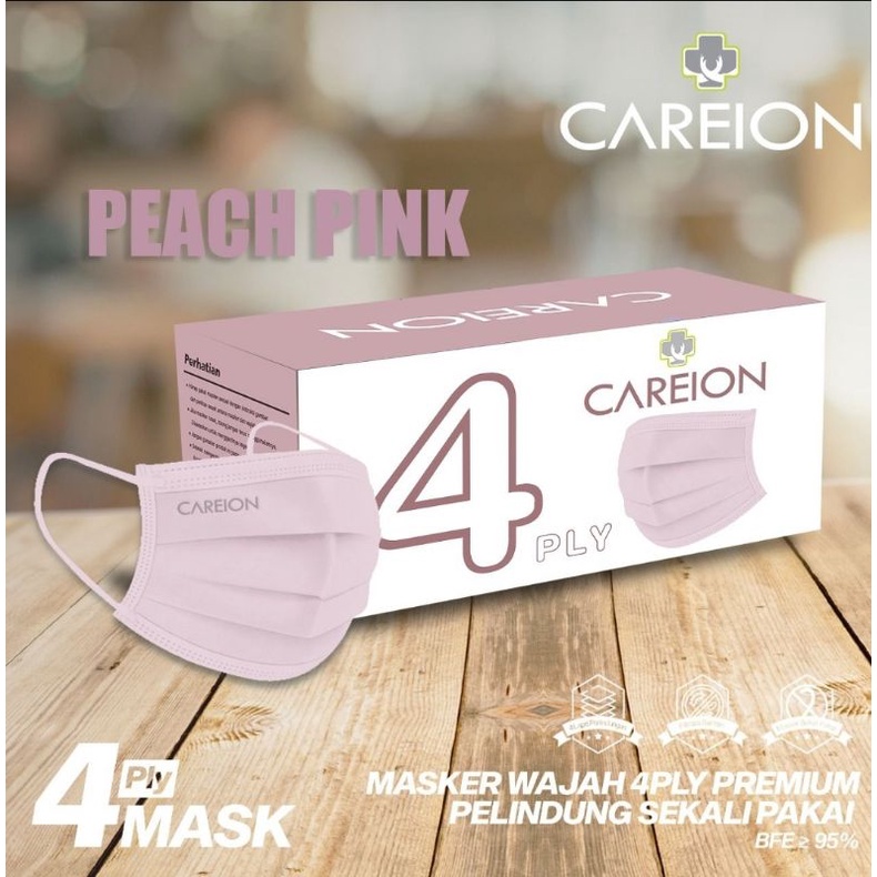 MASKER CAREION EARLOOP 4PLY ISI 50PCS EMBOS CAREION KEMENKES RI AKD MEDIS