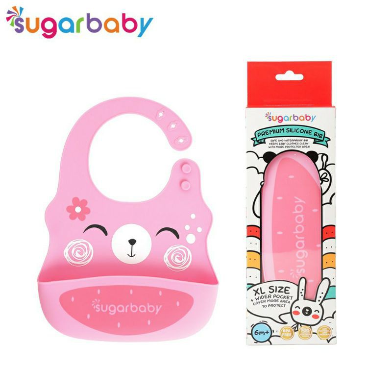 Sugar Baby Premium Silicone BIB XL Size celemek slaber silikon makan bayi