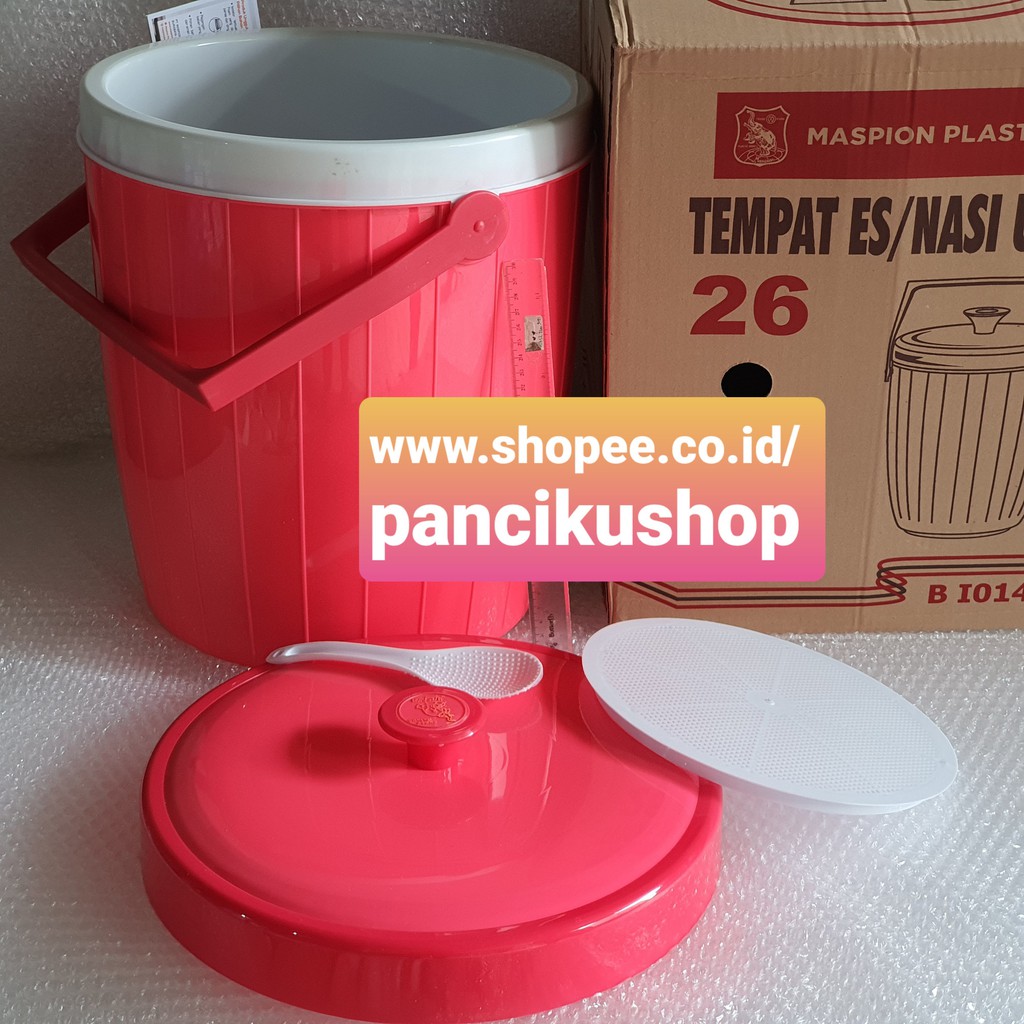 TERMOS NASI / ES RICE BUCKET USA MASPION 26 (isi kurang lebih 22,2 liter, wajib baca deskripsi)