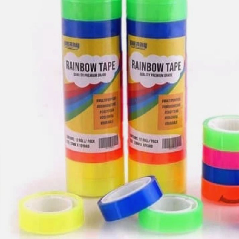 

Rainbow Tape 12mm Isolasi Solatip Warna Warni