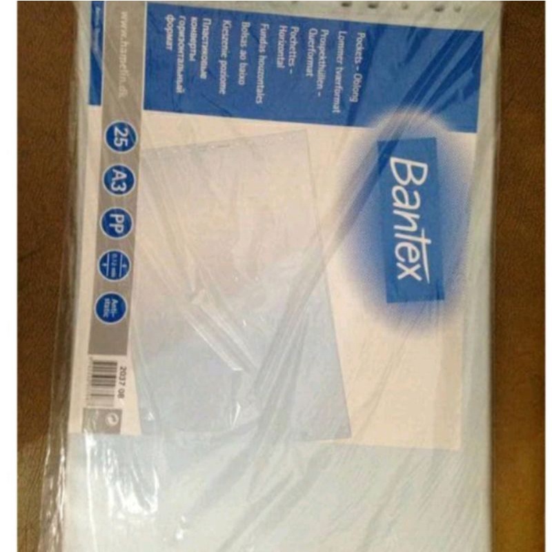 

PP pocket bantex 2037 ukuran A3.isi 25lembar