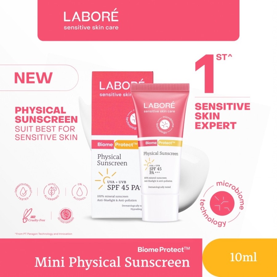 ★ BB ★  LABORE BiomeProtect Physical Sunscreen 10ml - 30ml - Mineral Sunscreen Kulit Sensitif