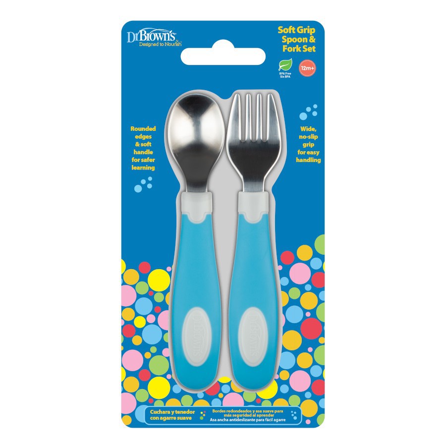 Dr Browns Stainless Spoon and Fork Set Sendok Garpu Anak Belajar Makan