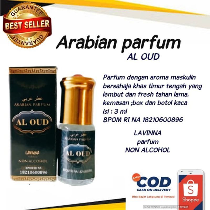 Parfum AL oud Parfum Arab No alkohol 3ml Parfum Sholat