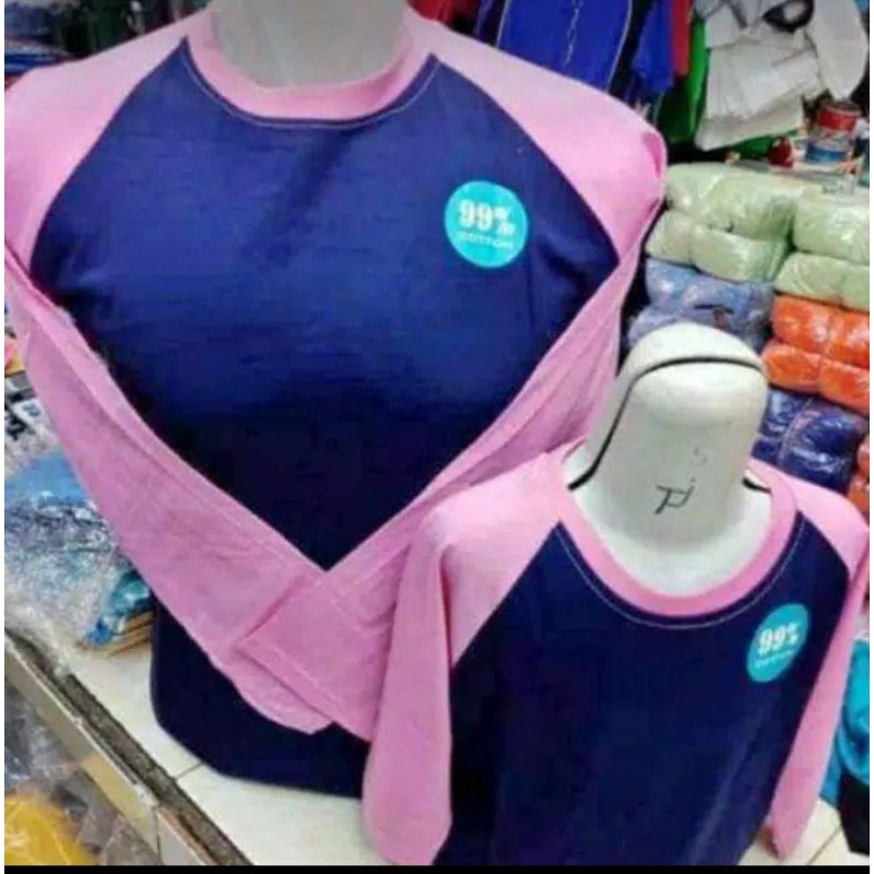 kaos polos Raglan //Navy pink dewasa// Anak