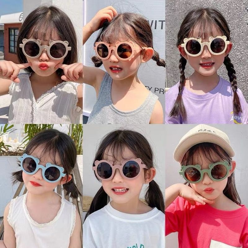 Kacamata Anak Beruang Fashion Telinga Beruang Kaca Mata Hitam High Quality Kids Sunglasses Kaca Mata Murah Import-6