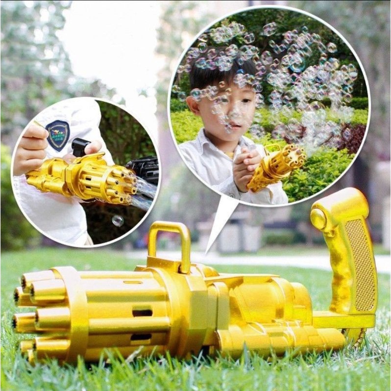 Mainan Anak Pistol Gelembung Automatic Buble Gun Toys Summer Gettling