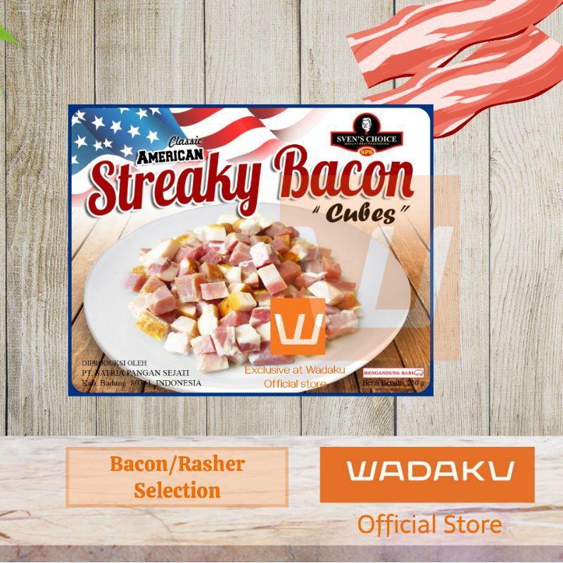 

BACON BABI SVEN'S CHOICE AMERICAN CLASSIC STREAKY BACON CUBES 250G
