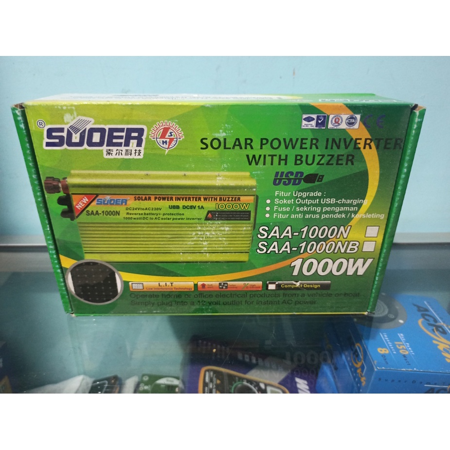 SOLAR POWER Inverter 1000 Watt WITH BUZZER SUOER SAA-1000N ALARM ORI