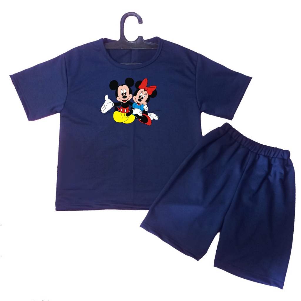 Setelan Kaos Anak MICKEY MINI MOUSE Oblong Pendek + Celana/COD