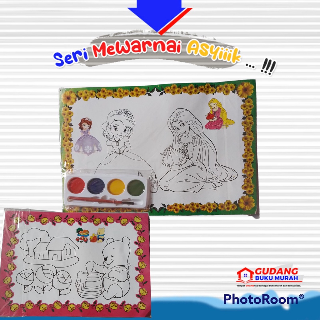 

Seri Mewarnai asik | 1 buku 2 gambar | buku mewarnai dengan cat | mewarnai asik | buku mewarnai murah