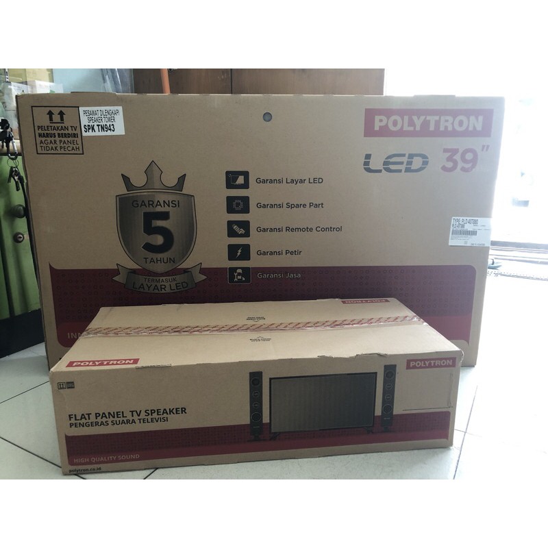 TV LED POLYTRON 39 INCH TOWER SPEAKER GARANSI RESMI